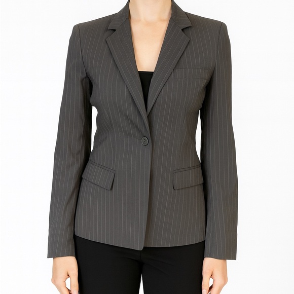 Elie Tahari Pinstripe Career Jacket Size 2 - Picture 2 of 8